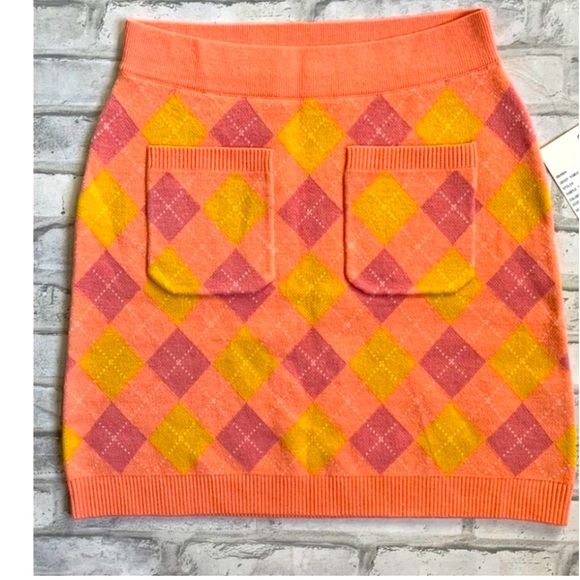 FREE PEOPLE | NWT Argyle Viola Sweater Mini Skirt Size S - Picture 1 of 2